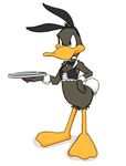  anthro avian bird clothed clothing crossdressing daffy_duck duck girly looney_tunes male simple_background warner_brothers zehn 