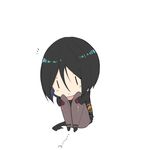  bad_id bad_pixiv_id black_eyes black_hair black_legwear chibi closed_mouth dungeon_and_fighter female_priest_(dungeon_and_fighter) gloves huyou_(awegk) knees_to_chest knees_up long_sleeves looking_down mistress_(dungeon_and_fighter) o-ring red_gloves short_hair simple_background sitting solid_oval_eyes solo white_background 