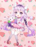  artist_name bangs beads black_bow blue_eyes blunt_bangs bow capelet crossover dragon_girl dragon_horns dragon_tail dress food fruit full_body gen_6_pokemon goomy hair_beads hair_bow hair_ornament hairband holding horns kanna_kamui kobayashi-san_chi_no_maidragon lavender_hair long_hair long_sleeves looking_at_viewer open_mouth pink_footwear pokemon pokemon_(creature) pong_(vndn124) shoes short_dress solo strawberry tail thick_thighs thighhighs thighs trait_connection twintails white_legwear wide_hips zettai_ryouiki 