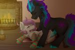 2017 anthro anus black_fur blush butt clothed clothing cup cutie_mark digital_media_(artwork) duo equine erection eyes_closed fan_character female fire fireplace floor friendship_is_magic fur hair hooves horse inside legwear lying male male/female mammal multicolored_hair my_little_pony open_mouth penis pony pussy sex smile socks tongue vaginal white_fur wolfsam 