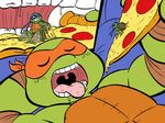  accidental_vore anthro comic eyes_closed food green_skin invalid_tag leonardo_(tmnt) male michelangelo_(tmnt) open_mouth oral_vore pizza reptile scalie size_difference sofa teenage_mutant_ninja_turtles toes tongue tongue_out turtle unaware_vore vore 