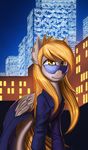  2016 blonde_hair derpy_hooves_(mlp) detailed_background equine feathered_wings feathers feral friendship_is_magic fur glass grey_fur hair mammal my_little_pony pegasus rublegun smile solo standing wings 