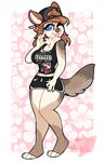 anthro breasts canine clothed clothing female hat honesty_(artist) looking_at_viewer mammal smile solo standing 