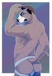  anthro bulge canine clothing hat jockstrap l-i-t-t-l-e_f-i-r-e looking_at_viewer male mammal overweight solo standing underwear 
