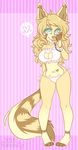  &lt;3 anthro bra canine clothing collar female honesty_(artist) looking_at_viewer mammal panties slightly_chubby smile solo standing underwear 