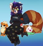  anthro clothed clothing female fur hair honesty_(artist) mammal nintendo nintendo_ds open_mouth red_panda sitting smile solo video_games 