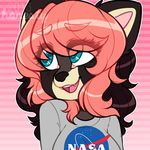  anthro clothed clothing female fur hair honesty_(artist) mammal open_mouth red_panda smile solo 
