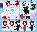  anthro canine chibi clothed clothing collar female honesty_(artist) looking_at_viewer mammal model_sheet nude smile solo video_games 