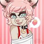  &lt;3 anthro cervine clothed clothing collar crossdressing deer girly honesty_(artist) looking_at_viewer male mammal open_mouth smile solo 