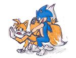  anthro canine cum digital_media_(artwork) fox humanoid_penis male mammal miles_prower open_mouth orgasm penis phallusfantasy sonic_(series) sonic_the_hedgehog 