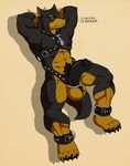  2017 4_toes abs anklet anthro areola armpit_hair armpits ball_tuft balls barefoot beard beauceron biceps big_muscles big_penis biped black_claws black_fur black_nipples black_nose black_penis black_tail body_hair brown_balls brown_belly brown_eyes brown_fur canine cel_shading chest_hair chest_tuft claws dialogue digital_media_(artwork) dog doggieo doggieo_(character) eyebrows facial_hair front_view fur glans hair half-erect hands_behind_head harness huge_penis humanoid_penis jewelry looking_at_viewer male mammal manly mostly_nude multicolored_fur muscular muscular_male nipples paws pecs penis pinup pose pubes quads reclining serratus shaded shadow simple_background snout solo spread_legs spreading studded_anklet studded_harness studded_leather talking_to_viewer tan_background toe_claws toes triceps tuft two_tone_fur white_fur 