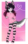  anthro beanie canine clothed clothing female hat honesty_(artist) looking_at_viewer mammal smile solo standing 