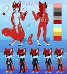  anthro canine chibi clothed clothing fox honesty_(artist) looking_at_viewer male mammal model_sheet nipples nude scar solo standing 