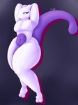  anthro barefoot legendary_pok&eacute;mon looking_at_viewer male maxine-dragon-787 mewtwo navel nintendo nude pecs penis pok&eacute;mon pose raised_arm solo thick_penis thick_thighs video_games 