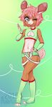  anthro clothed clothing girly honesty_(artist) lagomorph looking_at_viewer male mammal open_mouth rabbit smile solo standing 
