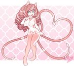  anthro breasts cephalopod featureless_breasts feline female honesty_(artist) hybrid looking_at_viewer mammal marine nude octopus solo standing tentacles 