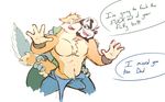  age_difference armpits bulge canine dialogue erection father father_and_son incest male male/male mammal muscular parent son unknown_artist wolf wuffle wuffle&#039;s_dad 
