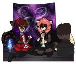  anthro bong canine clothed clothing drugs duo female honesty_(artist) kneeling lava_lamp mammal open_mouth red_panda smile 