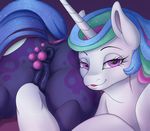  2017 absurd_res anal_beads anus blue_fur blue_hair butt cosmic_hair dock duo equine female feral friendship_is_magic fur hair half-closed_eyes hi_res horn icariusunlimited incest looking_at_viewer mammal multicolored_hair my_little_pony nightmare_moon_(mlp) open_mouth plump_labia presenting presenting_anus presenting_pussy princess_celestia_(mlp) purple_eyes pussy raised_tail sex_toy sibling simple_background sisters smile toy white_fur winged_unicorn wings 