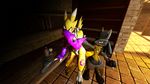  3d_(artwork) anthro beverage canine digimon digital_media_(artwork) fox garry&#039;s_mod garrysmod gun lordzbacon lucario mammal nintendo pok&eacute;mon ranged_weapon renamon video_games weapon 