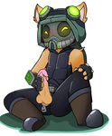  anthro balls blush clothing erection eyewear fur gas_mask goggles handjob league_of_legends league_of_leguends male mask masturbation neko3240 penile_masturbation penis riot_games sex simple_background solo teemo_(lol) vest video_games 