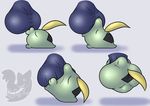  ambiguous_gender ball_suck balls balls_in_mouth ballsdeep big_balls black_mark blue_skin disembodied_balls eyes_closed feathers green_skin gulpin mouth_full nintendo oral pok&eacute;mon posexe sequence sex simple_background size_difference solo solo_focus sucking swallowing video_games watermark yellow_feather 