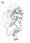  big_breasts breasts darkstalkers felicia_(darkstalkers) female flirting holding_tail muscular muscular_female nawka nipples nude one_eye_closed sketch smile solo standing video_games wink 