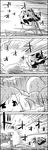  boat comic fan greyscale highres hijiri_byakuren hood kumoi_ichirin monochrome no_humans paddle paper_fan silent_comic smile tani_takeshi touhou translation_request unzan watercraft yukkuri_shiteitte_ne 