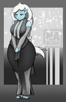  anthro avias_(artist) clothed clothing equine female hair horse mammal scarf simple_background slightly_chubby solo standing 