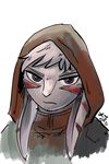  brown_fur clothing fur heterochromia hood invalid_tag jalak latchkey_kingdom male nu-ray p5ych portrait red_fur simple_background solo striped_fur stripes white_background yuman 