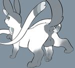  anus backsack balls butt dacad eeveelution feral humanoid_penis monochrome nintendo penis perineum pok&eacute;mon presenting presenting_anus quadruped raised_tail rear_view sylveon video_games 