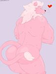  &lt;3 2016 anthro anthrofied back_muscles brown_nose bubble_butt butt cartoon_network feline fur hi_res lion lion_(steven_universe) looking_back male mammal muscular muscular_male nude pink_fur pink_mane purple_background ringersoul simple_background smile smirk solo steven_universe tail_tuft triceps tuft 
