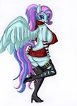  anthro anthrofied arm_warmers backless_sweater bare_back big_breasts blue_hair blue_skin boots breasts butt clothing cloud_splitter colored equine eyelashes fan_character feathered_wings feathers female footwear friendship_is_magic hair half-closed_eyes high_heels legwear looking_at_viewer mammal meme my_little_pony open_back open_mouth pegasus pink_hair ravenousdash shoes simple_background smile solo standing straps sweater thick_thighs tongue virgin_killer_sweater white_background wide_hips winged_feathers wings 