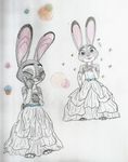  clothed clothing colored disney drawning dress female judy_hopps lagomorph mammal purple_eyes rabbit standing wedding_dress zootopia 