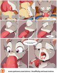  2017 animal_genitalia animal_penis anthro balls canine canine_penis comic cum cum_in_mouth cum_inside cum_on_face cumshot disney ejaculation english_text eyes_closed faceless_male female judy_hopps knot lagomorph male male/female mammal nick_wilde one_eye_closed open_mouth oral oral_penetration orgasm penetration penis rabbit saliva teeth text tongue tongue_out xnirox zootopia 