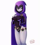  1girl animated animated_gif areolae breasts grey_skin hood matching_hair/eyes navel nipple_piercing nipples nude purple_eyes purple_hair pussy raven_(dc) solo source_request teen_titans 