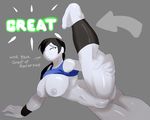  2016 anus areola breasts butt clothed clothing female human jaynatorburudragon legwear mammal mostly_nude nintendo nipples not_furry pussy raising_leg solo stretching video_games wii_fit wii_fit_trainer 