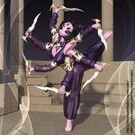  3d_(artwork) arachnid arthropod daggers dancing digital_media_(artwork) female idsaybucketsofart muffet multi_arm multi_eye multi_limb spider undertale video_games 