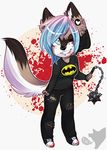  anthro beanie blood canine chibi clothed clothing female fur hair hat honesty_(artist) looking_at_viewer mammal smile solo standing 