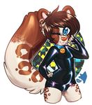  anthro bulge collar feline honesty_(artist) looking_at_viewer male mammal rubber smile solo 