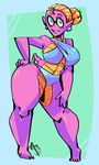  2017 4_fingers amphibian animal_humanoid anthro big_butt bikini blonde_hair blush breasts butt clothing ear_piercing eyelashes eyewear feet female full_body gem glasses hair hair_bun hand_on_hip huge_butt humanoid lizard_tai looking_at_viewer markings multicolored_scales non-mammal_breasts noseless open_mouth panties pearl_(gem) piercing pink_scales pink_skin pointy_ears raised_eyebrow rottenchicken salamander sally_(scalie_schoolie) scales scalie scalie_schoolie shiny smile standing swimsuit thick_thighs two_tone_scales underwear voluptuous water webcomic wide_hips yellow_skin 