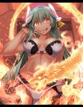  :q ass_visible_through_thighs bangs black_bra black_legwear bow bow_bra bow_panties bra breasts cleavage closed_mouth commentary_request cowboy_shot dragon dragon_girl dragon_horns empty_eyes eyebrows_visible_through_hair fate/grand_order fate_(series) fire garter_belt glowing glowing_eyes green_hair hair_between_eyes hair_ornament hand_up horns indoors kiyohime_(fate/grand_order) lace lace-trimmed_bra lace-trimmed_thighhighs large_breasts letterboxed licking_lips long_hair looking_at_viewer panties red_bow red_eyes smile solo swimsuit thighhighs tongue tongue_out underwear very_long_hair white_bow white_bra white_panties yandere yuge_(yuge_bakuhatsu) 