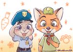  anthro canine clothed clothing disney female fox fur judy_hopps kurokuma824 lagomorph male mammal nick_wilde rabbit zootopia 