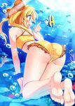  :d air_bubble angelfish ass barefoot bent_over bikini blonde_hair blush bubble bucchake_(asami) double_bun feet fish foreshortening freediving from_behind hand_on_own_knee hide_yoshino index_finger_raised legs light_rays long_hair open_mouth profile purple_eyes scrunchie sengoku_otome sideways_mouth smile soles solo submerged sunbeam sunlight swimsuit tankini toes twintails underwater very_long_hair wrist_scrunchie yellow_bikini 