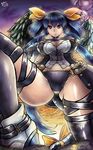  arc_system_works ass asymmetrical_wings bare_shoulders black_legwear blue_hair breasts dizzy giantess guilty_gear guilty_gear_xrd guilty_gear_xrd:_revelator hair_ribbon large_breasts long_hair looking_at_viewer red_eyes underboob 