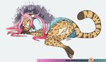  2016 clothing feline female hair mammal ocelot pink_hair pussy rika skirt sleeping solo upskirt 