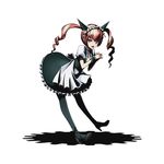  akiha_rumiho alpha_transparency animal_ears apron black_legwear cat_ears divine_gate fake_animal_ears full_body hands_clasped high_heels long_hair looking_at_viewer maid maid_headdress neck_ribbon official_art open_mouth own_hands_together pantyhose pink_hair purple_eyes ribbon shadow solo steins;gate transparent_background twintails ucmm wrist_cuffs 