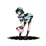  alpha_transparency bent_over black_hair blue_dress blue_eyes blue_hat blue_shorts boots collarbone divine_gate dress full_body hat official_art open_mouth shadow shiina_mayuri short_hair shorts shorts_under_dress solo steins;gate transparent_background ucmm 