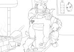 2016 anesthesia anthro bdsm bellows bent_over black_and_white blizzard_entertainment bondage bondage_bench bound bovid bovine braided_hair branded branding branding_iron cattle clothed_male dominant dominant_male duo facial_piercing fireplace gimp_mask hair hand_on_back hand_on_butt inside male male/male mammal mask master monochrome nose_piercing nose_ring nude orthank pain piercing plaguedobsession potheplatypus ring_piercing spanking_paddle submissive submissive_male tauren warcraft