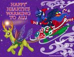  2016 changeling cloven_hooves equine fangs female flying friendship_is_magic hooves horn male mammal my_little_pony night princess_luna_(mlp) slay sparkles star texasuberalles thorax_(mlp) winged_unicorn wings 